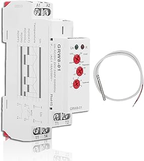 Agatige DIN-Schieneninstallation Temperaturregelrelais mit Prüfsonde, Digitaler Thermostat, GRW8…