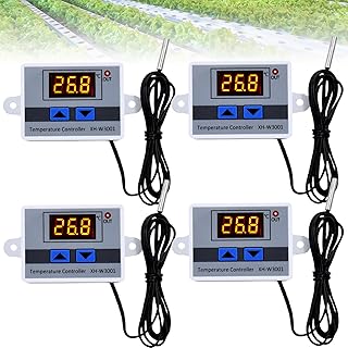 4 Digital Temperaturregler, AC 110V-220V Digital LCD Display Temperaturregle, Mikrocomputer Therm…