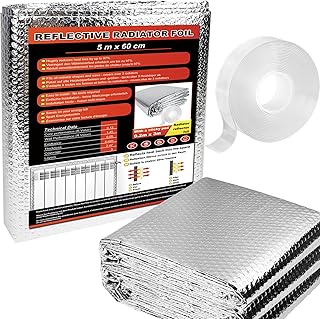 5 m x 60 cm Heizkörper Reflexionsfolie, 3 mm Dicke Isolierfolie Heizung, Isolierung Hinter Heizk…