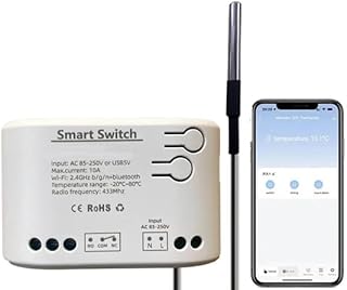 Smart Thermostat 1-Kanal WiFi + RF433 – Relais NO/NC, App-Steuerung TUYA Smart Life, mit extern…