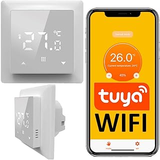 WiFi Raumthermostat Tuya TE-0W – Kabelgebundener, potentialfreier Heizungsregler für Heizkesse…