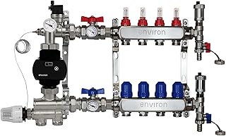 ENVIRON- Heizkreisverteiler [2-12 Heizkreise] mit Festwertregelset, Kugelhahn Set und Schnellentl…