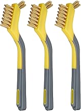 Amazon Basics Mini-Bürsten aus Messing, weicher Griff, 3 Stück, 12.7 mm, gelb-grau, zum Reinige…