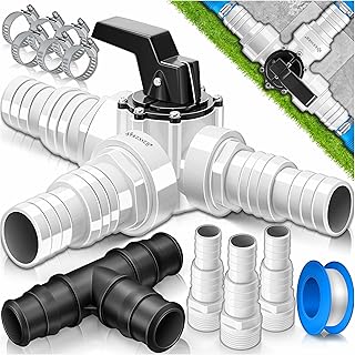 KESSER® Bypass Set Pool 12-teilig | 3-Wege Ventil Anschluss & ABS-Adapter Ø32 & Ø 38mm | mit 6…
