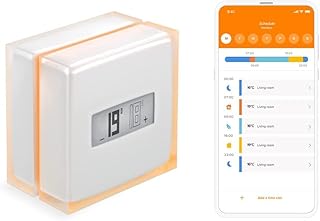 Netatmo Smart Thermostat Zur Steuerung von Heizungsanlagen, NTH01-DE-EC, Orange, Weiß
