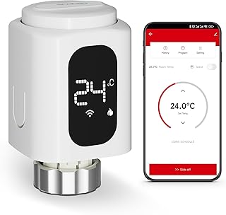 WiFi Heizkörperthermostat, kein Hub erforderlich, smartes TRV, kabelloses Heizungsthermostat, Tu…