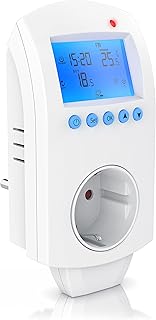 CSL – WLAN Thermostat Steckdose Digital mit Timer – WiFi Steckdosenthermostat Infrarotheizung – T…