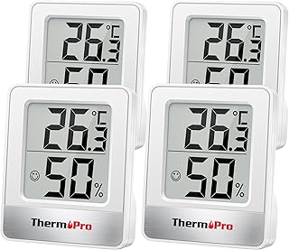 ThermoPro TP49W-4 digitales Mini Thermo-Hygrometer Thermometer Raumthermometer 4 er innen Tempera…