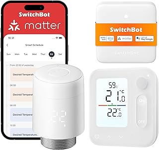 SwitchBot Smart Heizkörperthermostat-Panel Combo – App- und Zeit-Steuerung, Energieseinsparung…