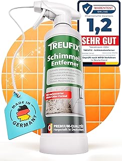 Treufix – Schimmelentferner [Verbesserte Aktiv-Chlor-Formel] Schimmelspray für Wand, Bad, Siliko…