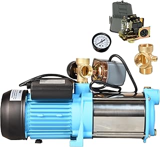 Wasserpumpe MAX-H 1300 – Gartenpumpe (1300 W, 6000 l/h, Förderhöhe 55m) – Gußeisen Edelstahl I…