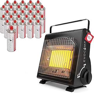 EVOCAMP Tragbare Gasheizung, Camping Heizung 1,7 kW, multifunktionale Keramikheizung, perfekte Ga…
