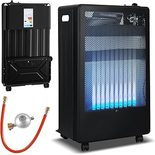 Gasheizstrahler 3,8 kW Blauflammen Mobiler Gasheizer, Heizfläche: bis 80 m², LPG/Butan/Propan, …