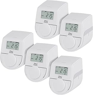 DNT 5er-Set Heizkörperthermostat ThermoTune, Stand-Alone, ca. 4 Jahre Batterielaufzeit