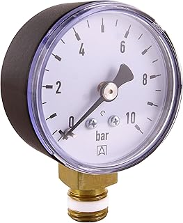 Cornat Manometer 1/4″ Anschluss von unten – schwarz – passend zu Rückspülfilter mit Druckminder…