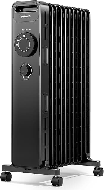 PELONIS Ölradiator 2300W mit J-förmigen Lamellen, Ölgefüllter Heizkörper mit 3 Heizstufen & …