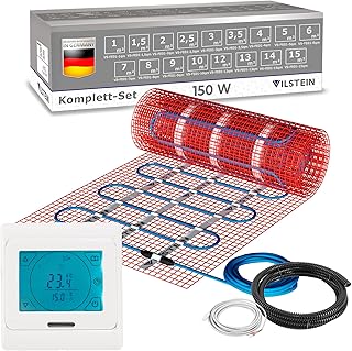 VILSTEIN® Elektrische Fußbodenheizung [150W/m²] – Bodenheizung Elektrisch geeignet für Lamina…