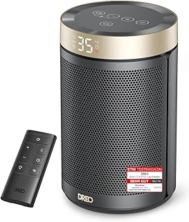 Dreo Energiesparender Heizlüfter, 34 dB Leiser 1500W Elektrischer PTC Keramik, Thermostat, Über…