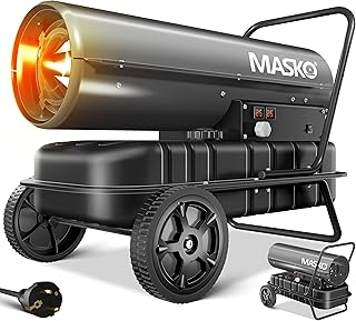 MASKO® Heizkanone 30kW Diesel Bautrockner Bauheizer Heißluftgenerator Heizgebläse 34L Tank mit…
