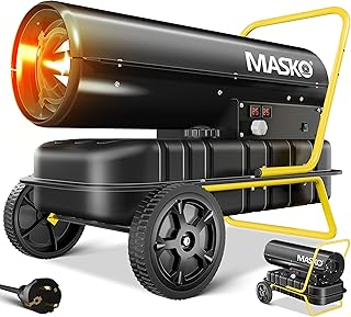 MASKO® Heizkanone 30kW Diesel Bautrockner Bauheizer Heißluftgenerator Heizgebläse 38L Tank mit…