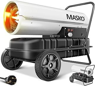 MASKO® Heizkanone 30kW Diesel Bautrockner Bauheizer Heißluftgenerator Heizgebläse 34L Tank mit…