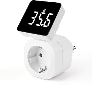 Stromzähler für Steckdose 6 Modi, 180°Rotbarer Stromzähler Strommessgerät mit Groß LCD, Str…