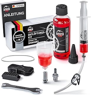 Borgen Entlüftungsset für Shimano Scheibenbremsen – Entlüftungskit mit Anleitung für Deore, D…