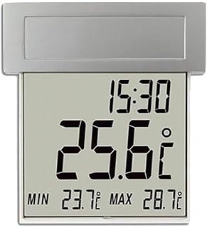 TFA Dostmann Vision Solar digitales Fensterthermometer, 30.1035, großes Display mit Außentemper…