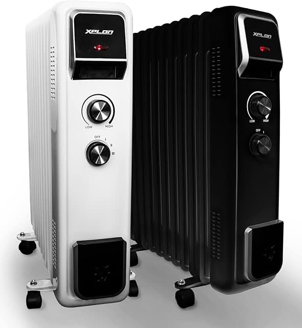 Ölradiator 2500 Watt mit 3 Heizstufen | Thermostat | 11 Rippen elektro Heizkörper | Öl Radiato…