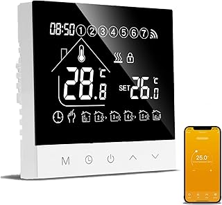 Smart Thermostat für Wasser Fußbodenheizung,WiFi Programmierbar Wandthermostate LCD Digital Tou…