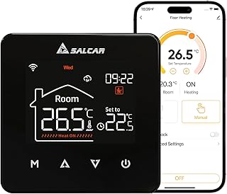 SALCAR WiFi Thermostat Heizung Smart für Wasser Fußbodenheizung Programmierbarer LCD Raumthermo…