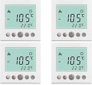 SM-PC®, 4x Set Digital Thermostat Raumthermostat Fußbodenheizung Wandheizung LED weiß #4x a31