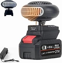 Mini Akku Heizlüfter mit Kippschutz, Auto Heizung mit Akku, Wiederaufladbare Heizung mit USB-Ans…