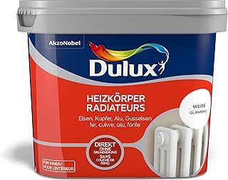 Dulux Fresh Up Farbe für Heizkörper, Heizung, 750ml, WEISS, glänzend | ohne Grundierung, Hitze…