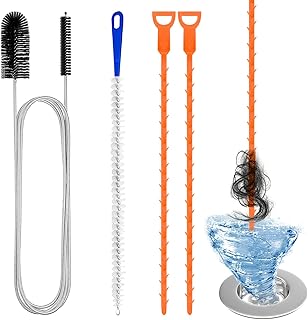 Redamancy 4 Stück Abflussreiniger Spirale,Doppelkopf-Rohrreinigungsbürste Edelstahl-Kanalreinig…