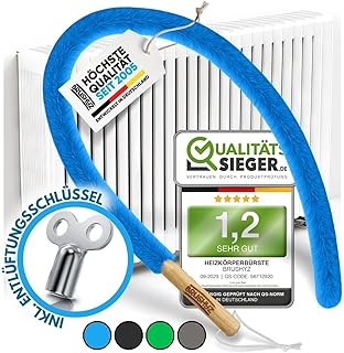 Heizungsbürste lang 115cm [Note 1,2] inkl. Entlüftungsschlüssel I Heizkörperbürste für Heiz…