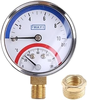 Fußbodenheizung Temperatur und Manometer 2 in 1 Digitalmonitor 10 Bar Reichweite 120°C Max G1/2…