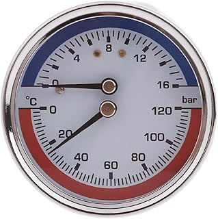 Flüssigkeitsgefülltes Manometer 0-16 Bar 0-120 ℃ Thermomanometer Thermomanometer Kesseltemper…