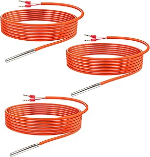 3 Stück PT1000 Temperatursensor, 3 Meter Wasserdicht Temperaturfühler mit PVC Edelstahl Waterpr…
