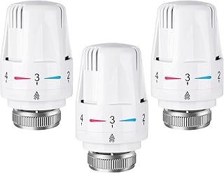 Flintronic 3 Stück Thermostat Heizung, M30 x 1.5 Heizkörperthermostat, Thermostatventilkopf, Th…