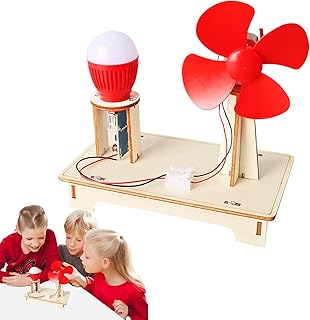 Windkraftanlagen Set – Holzbausatz, Wissenschaftliches Projekt Werkzeug | Lernturbinen Set mit Kl…