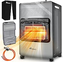 TRESKO 4200 Watt Gasheizung inkl. Gasdruckregler Gasschlauch + Abdeckung | Gasheizer Gasofen Gash…