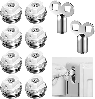 Tulov 8 Stück 1/2 Zoll Heizkörper Entlüftungsventil mit 2 Entlüftungsschlüssel, Heizung Entl…