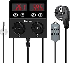 KETOTEK Thermostat Hygrostat Steckdose Digital, Temperaturregler Feuchtigkeitregler Steckdose mit…