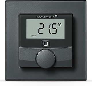 Homematic IP Smart Home Wandthermostat mit Luftfeuchtigkeitssensor, anthrazit, digitales Thermost…
