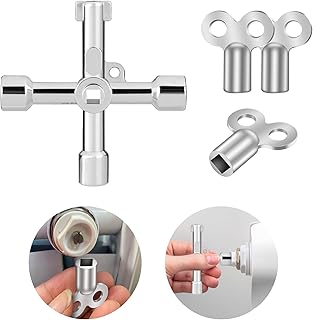 Flintronic 4 Stück Heizkörper Entlüftungsschlüssel, Metall-Dreikant schlüssel, Zinklegierung…