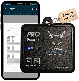 Bluetooth-Thermometer Pro Edition, Automatische HACCP-Temperaturlisten, robuste Bauweise, einfach…