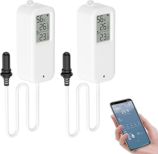 Wlan Thermometer, Smart Kühlschrankthermometer App Monitor, Daten Export ℉/℃, hygrometer Wla…