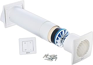 100mm Dezentrale Lüftungsanlage mit Wärmerückgewinnung – Wandlüfter mit Schalter – Lüftung m…