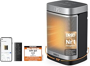 Dreo Smarter Heizlüfter Energiesparend Leise, 1500W PTC Kerarmik Heizung mit Thermostat, 3 Modi,…